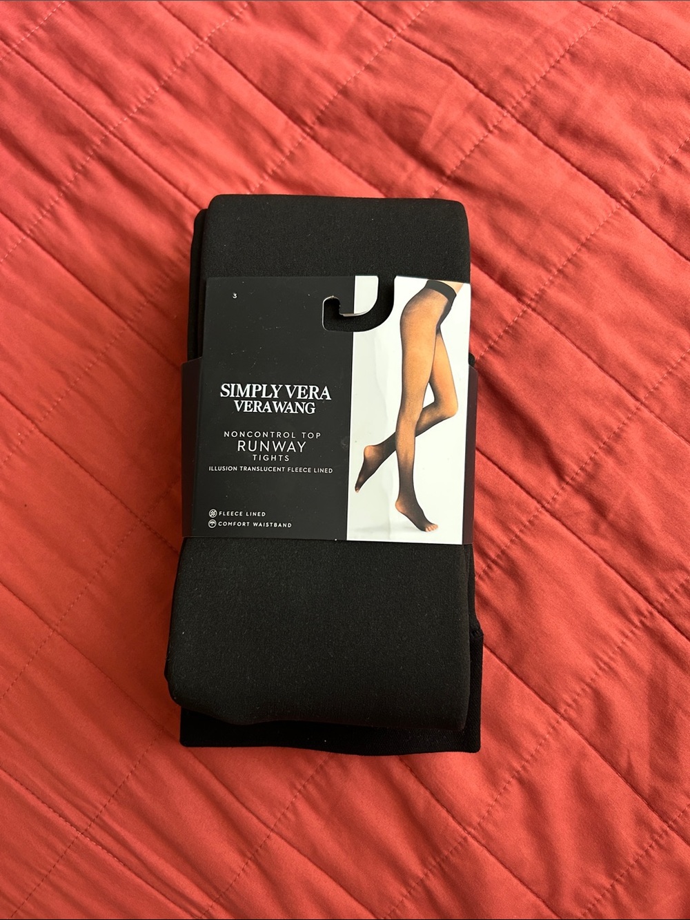 Simply Vera Vera Wang Black Runway Tights - Picture 2 of 5